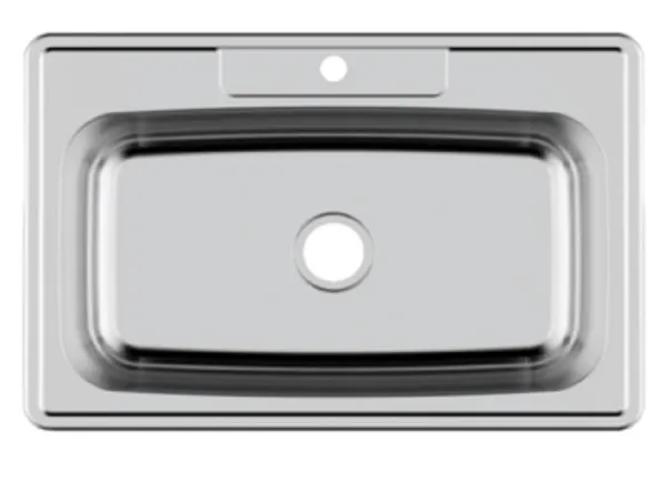 Stainless Steel Top Mount Sink 33x22 Single Faucet Hole Bowl 20g SKU_ CRSS332220G